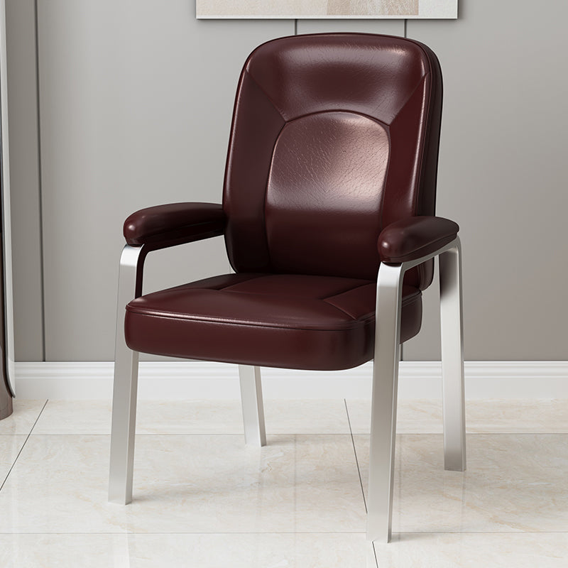 Modern Fixed Arms Office Chair No Wheels Desk Chair for Home
