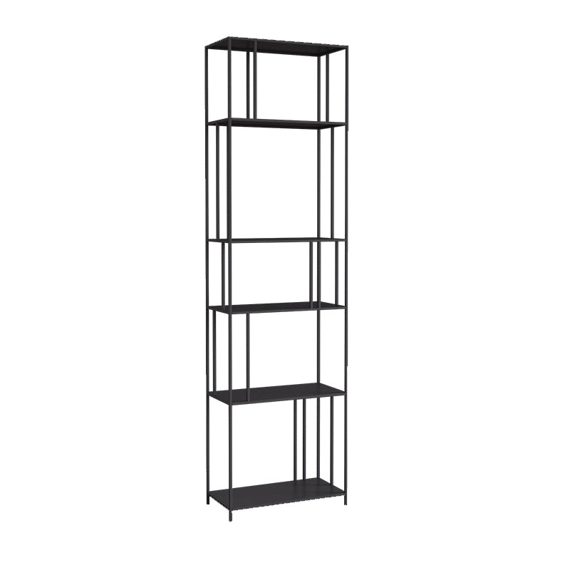 Modern Style Open Back Bookshelf Vertical Metal Bookcase with Shelves
