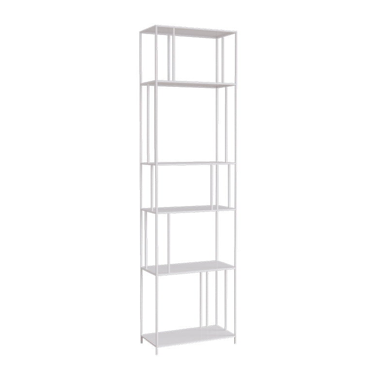 Modern Style Open Back Bookshelf Vertical Metal Bookcase with Shelves