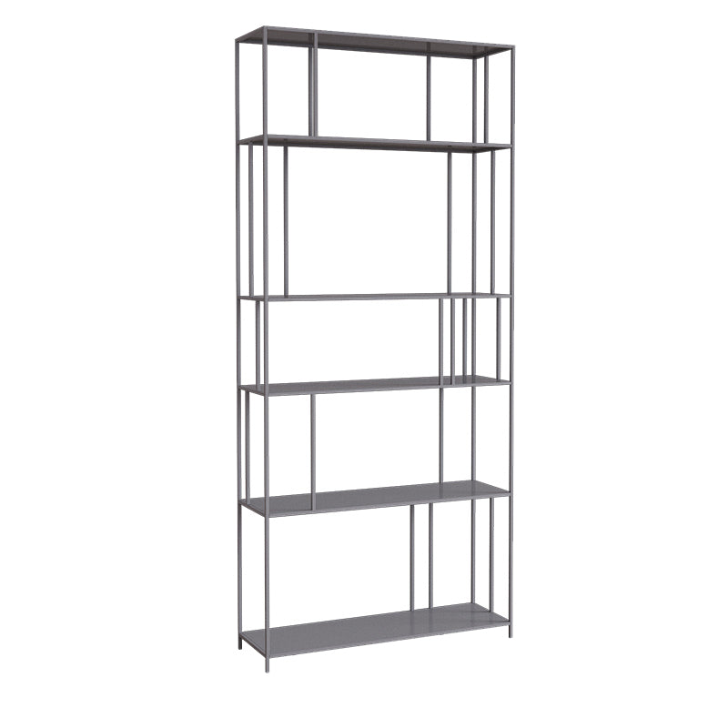 Modern Style Open Back Bookshelf Vertical Metal Bookcase with Shelves