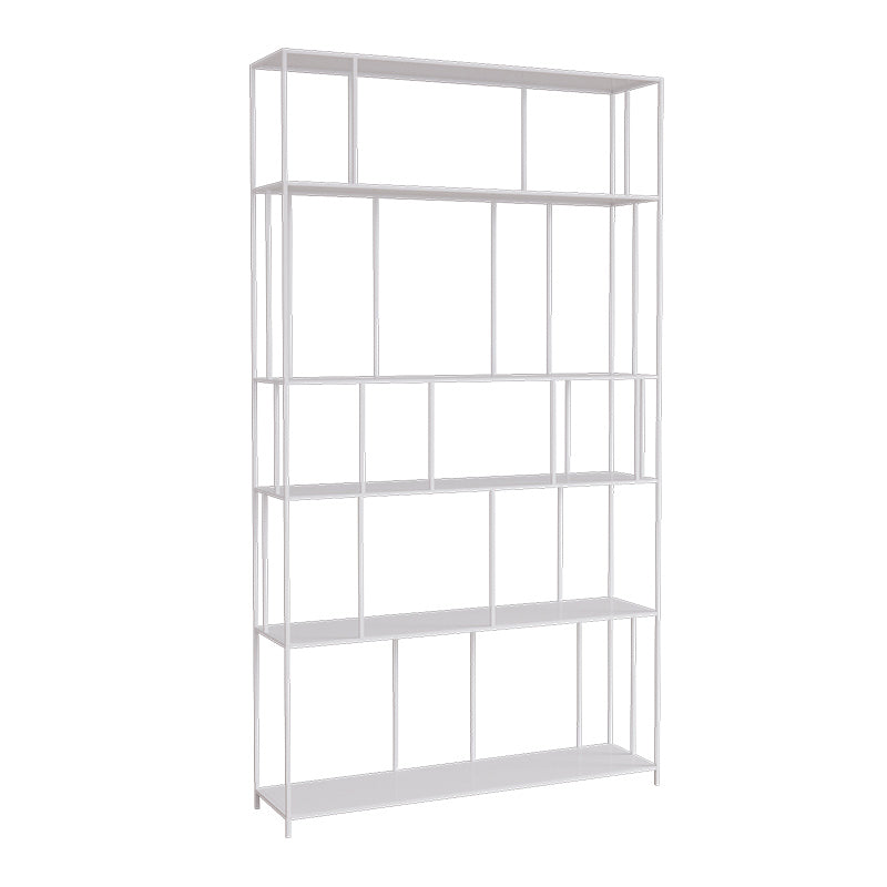 Modern Style Open Back Bookshelf Vertical Metal Bookcase with Shelves