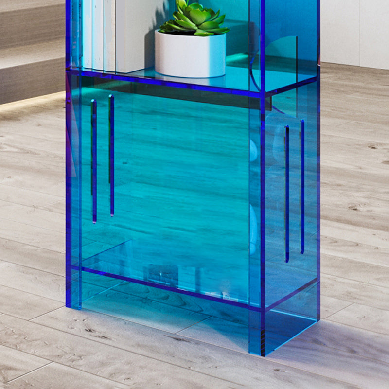 Modern Closed Back Standard Bookshelf Acrylic Bookcase with Rectangular Shelves