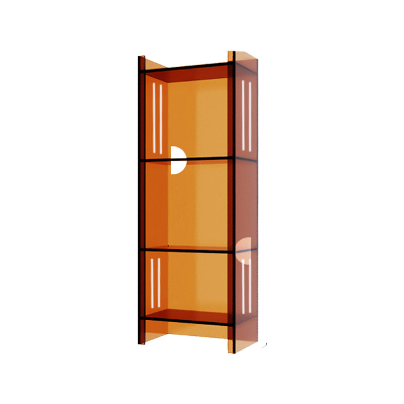 Modern Closed Back Standard Bookshelf Acrylic Bookcase with Rectangular Shelves