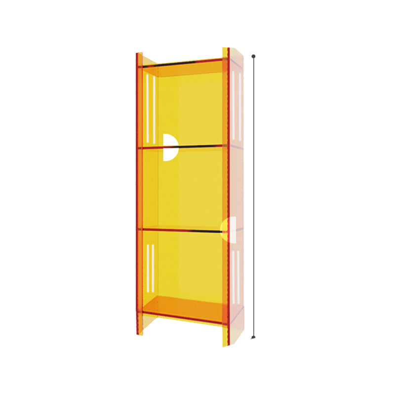 Modern Closed Back Standard Bookshelf Acrylic Bookcase with Rectangular Shelves
