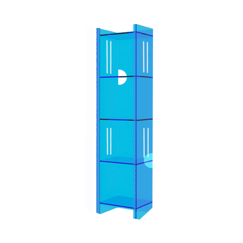 Modern Closed Back Standard Bookshelf Acrylic Bookcase with Rectangular Shelves