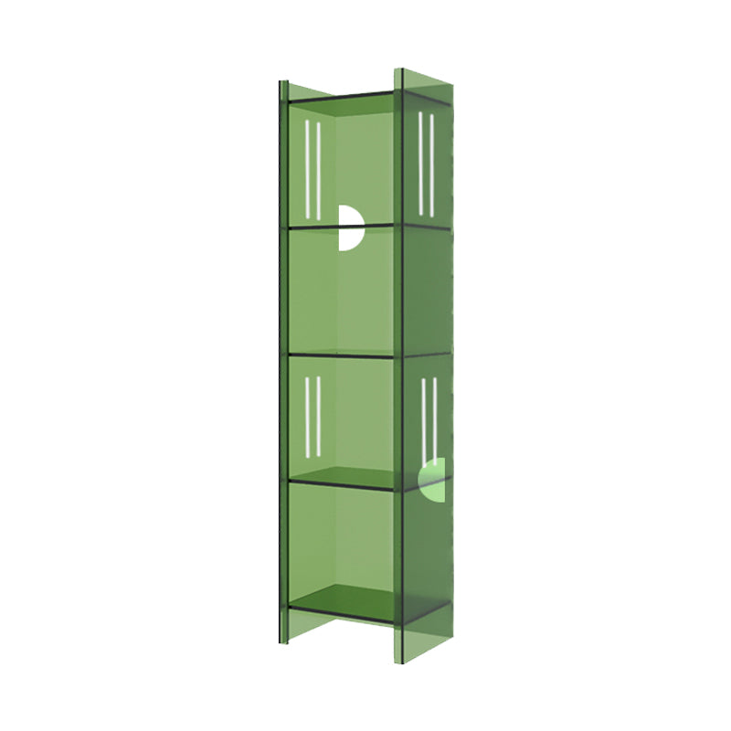 Modern Closed Back Standard Bookshelf Acrylic Bookcase with Rectangular Shelves