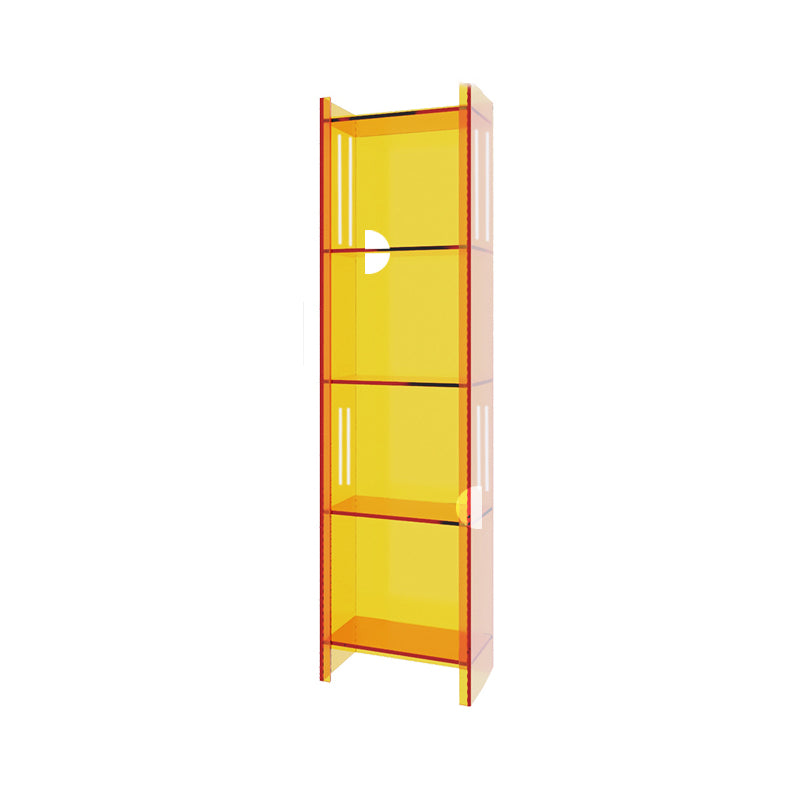Modern Closed Back Standard Bookshelf Acrylic Bookcase with Rectangular Shelves