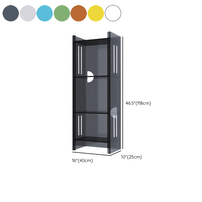 Modern Closed Back Standard Bookshelf Acrylic Bookcase with Rectangular Shelves