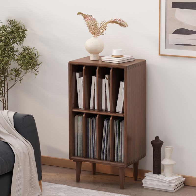 Vertical Solid Wood Bookshelf Contemporary Closed Back Bookcase