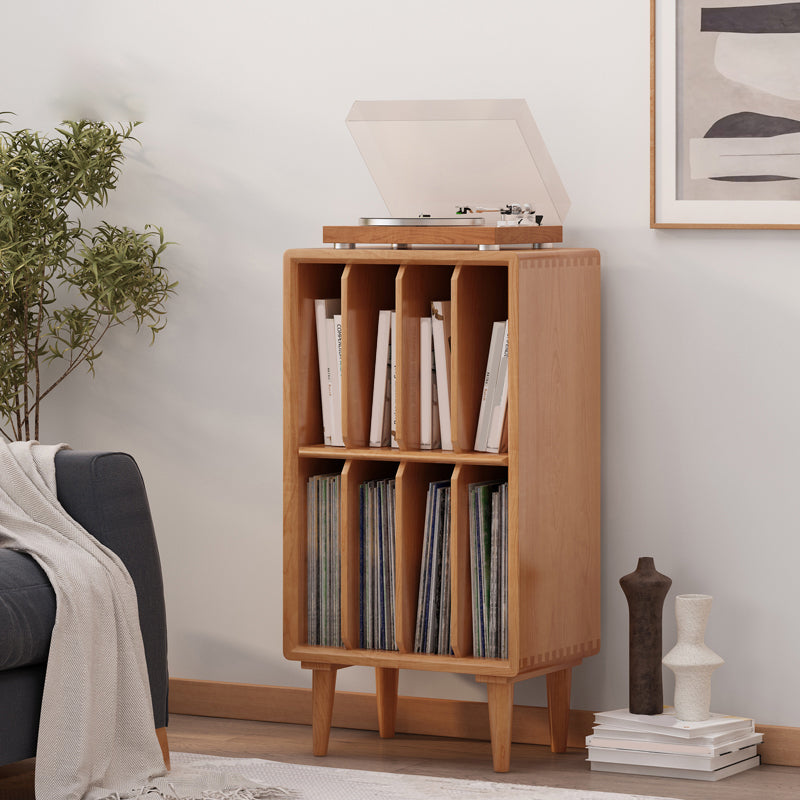 Vertical Solid Wood Bookshelf Contemporary Closed Back Bookcase