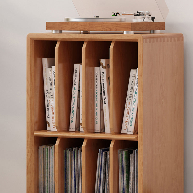 Vertical Solid Wood Bookshelf Contemporary Closed Back Bookcase