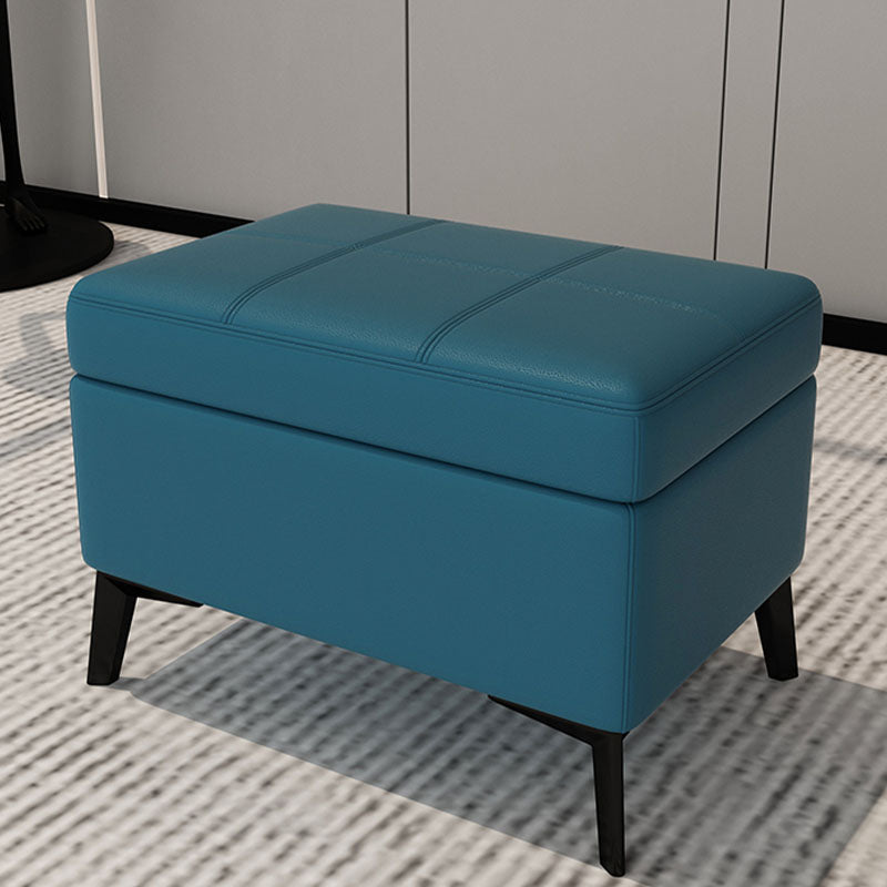 Modern Leather Storage Ottomans Rectangle Storage Ottomans with 4 Legs