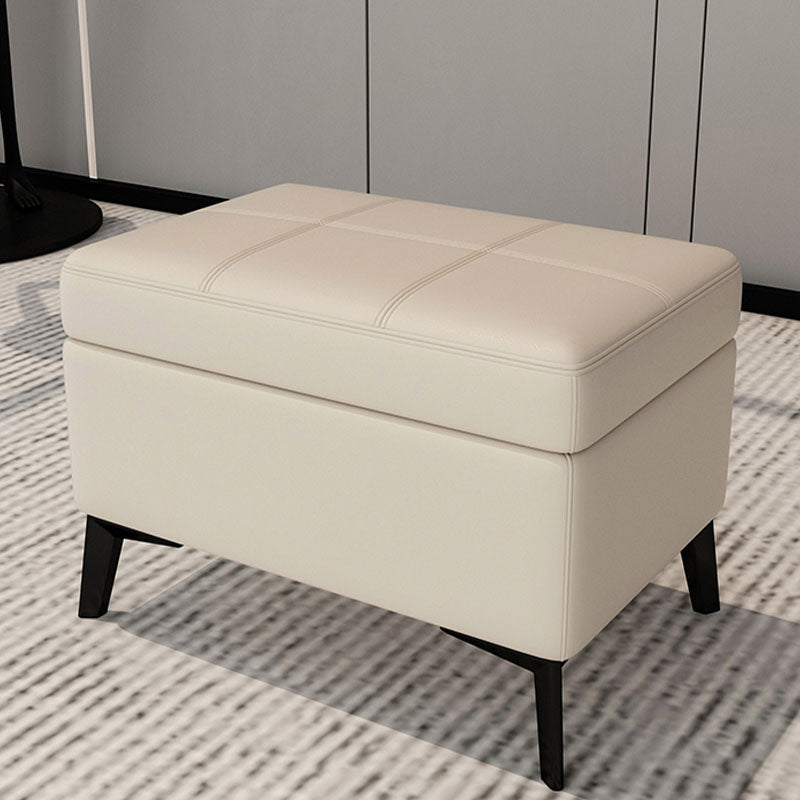 Modern Leather Storage Ottomans Rectangle Storage Ottomans with 4 Legs