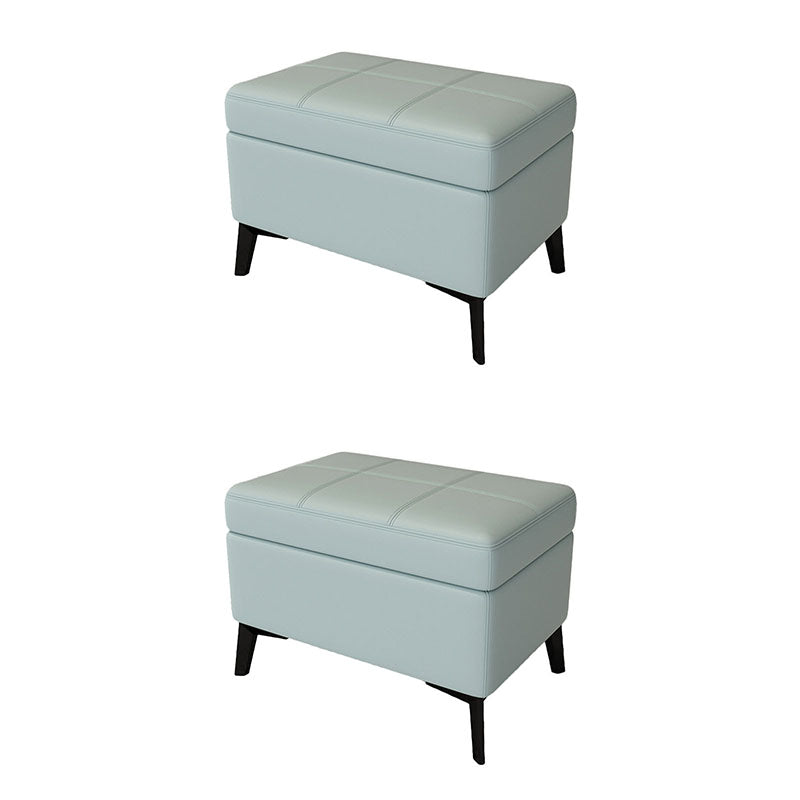 Modern Leather Storage Ottomans Rectangle Storage Ottomans with 4 Legs