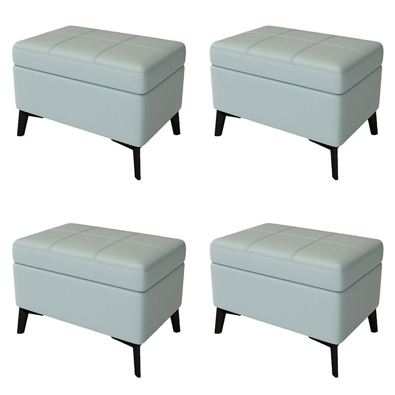 Modern Leather Storage Ottomans Rectangle Storage Ottomans with 4 Legs