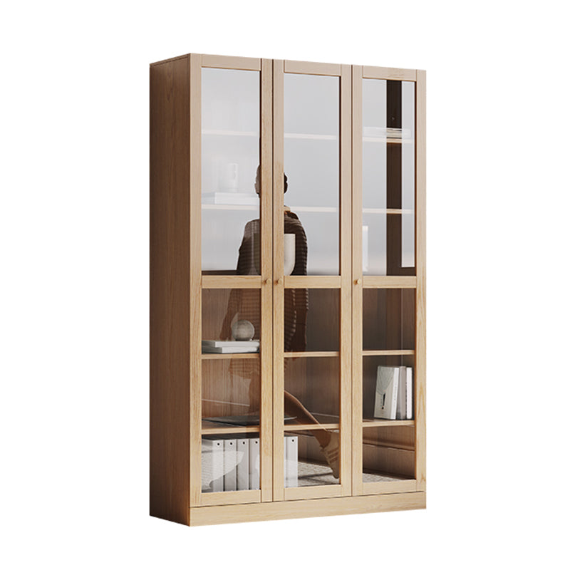 Storage Contemporary File Cabinet Solid Wood and Glass Frame Cabinet
