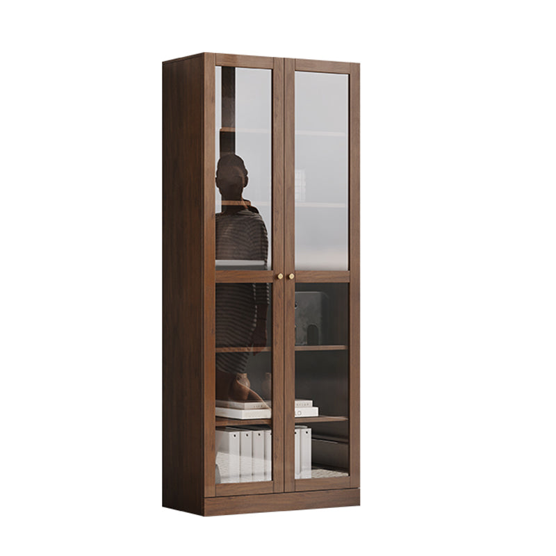 Storage Contemporary File Cabinet Solid Wood and Glass Frame Cabinet