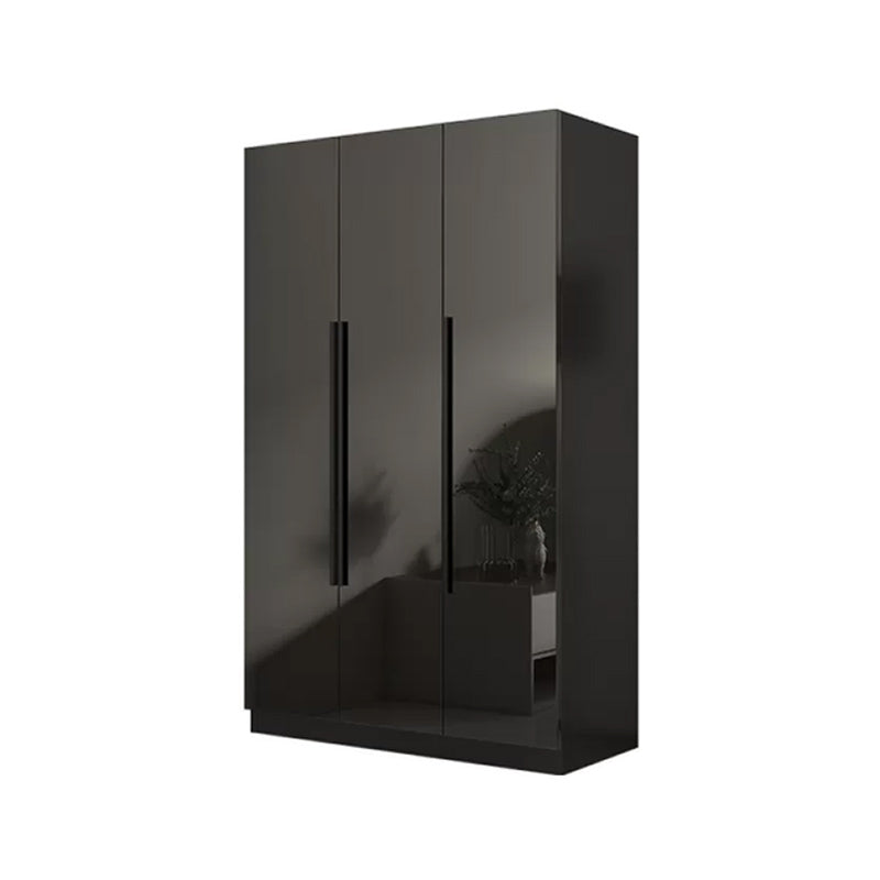 Modern Glass Doors Wardrobe Cabinet Black Bedroom Storage Cabinet