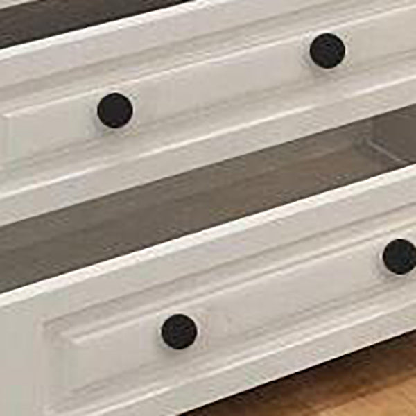 Engineered Wood Armoire Glam White Wardrobe Cabinet with 2 Drawers