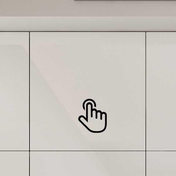 Engineered Wood Wardrobe Cabinet Modern Style White Armoire with Garment Rod