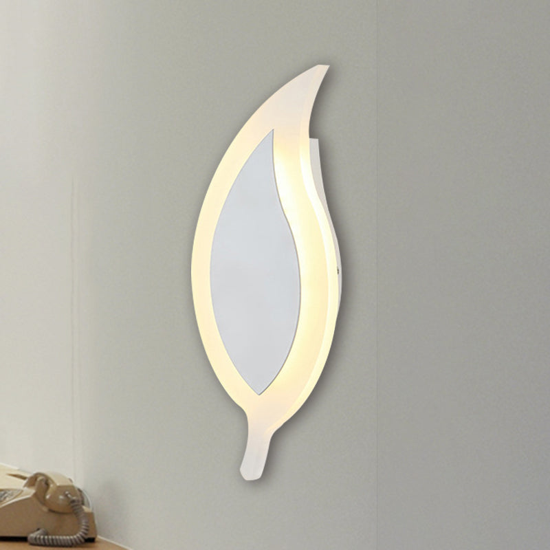 Lámpara de pared de hoja de 6 "de ancho LED acrílico LED blanco Luz de la luz con luz cálida/blanca/tercera marcha