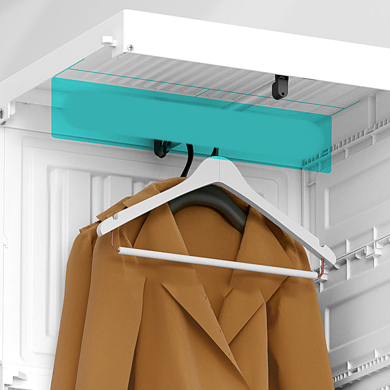 White Foldable Plastic Wardrobe Freestanding Wardrobe with Shelves