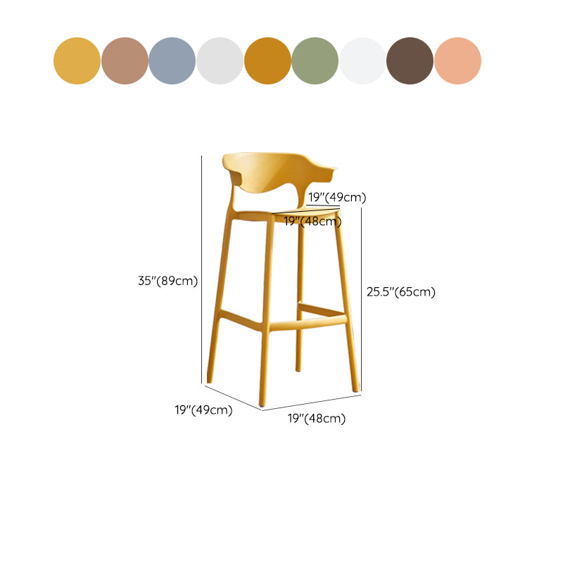Contemporary Acrylic Bar Stools Indoor Low Back Counter Chair
