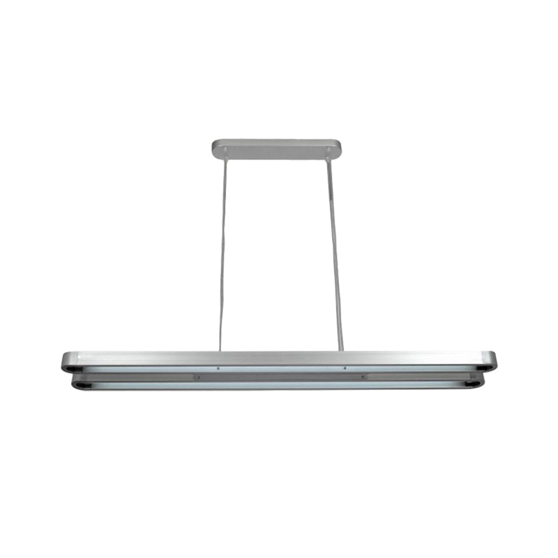 Längliche ovale Metallanhängerlampe moderne LED Silber Hanging Deckenlicht in weiß/warmem/natürlichem Licht