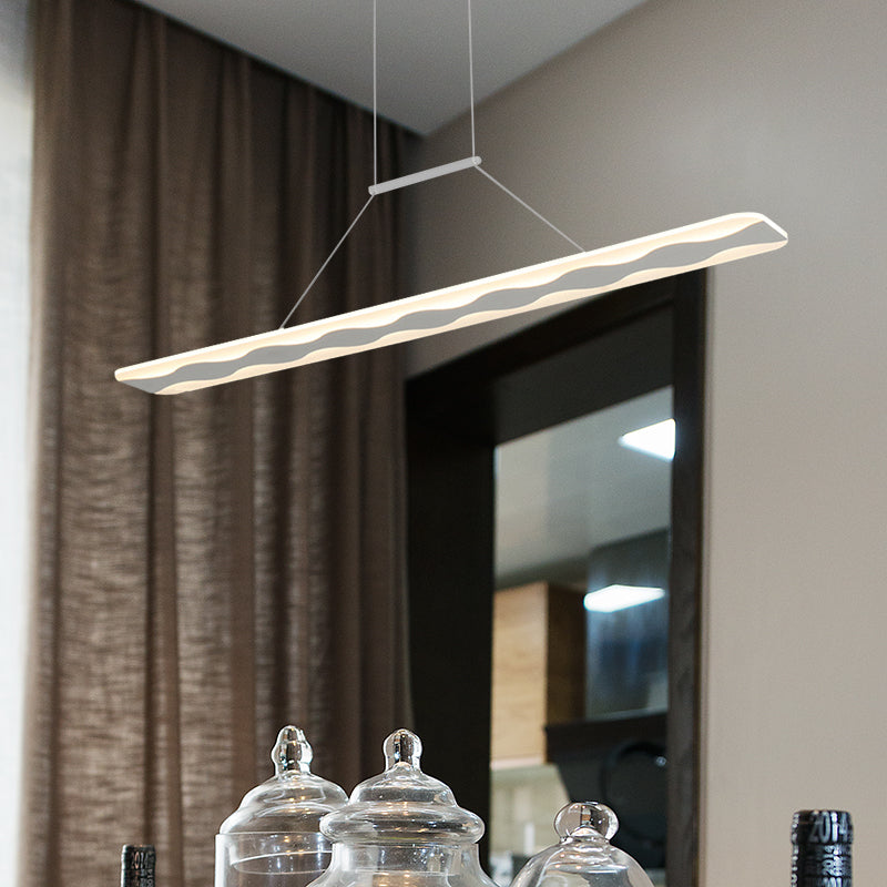 Luz de la sala de estar lineal LED acrílico LED moderno colgante en luz cálida/blanca, 39 "/47" de ancho