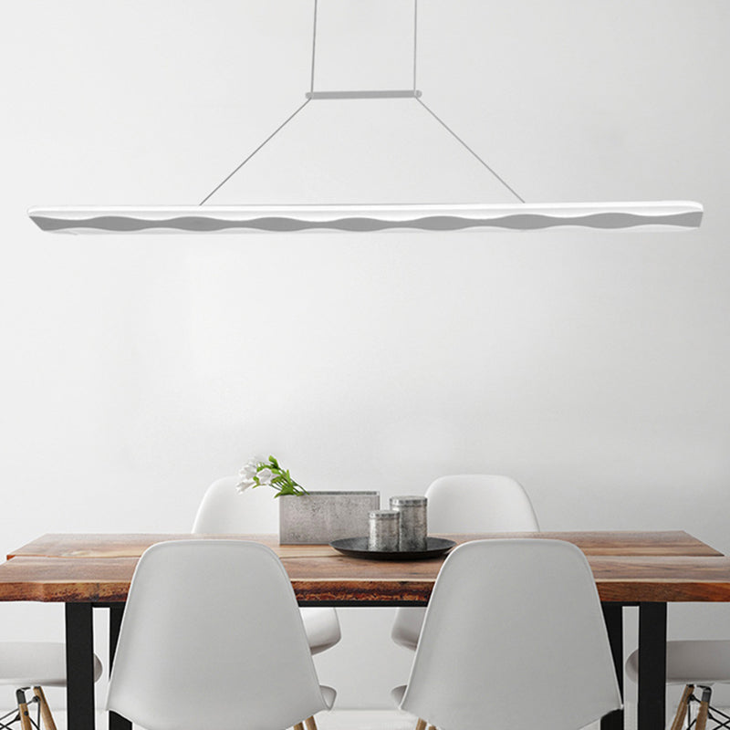Luz de la sala de estar lineal LED acrílico LED moderno colgante en luz cálida/blanca, 39 "/47" de ancho
