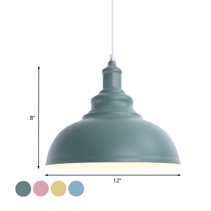 1 Glühbirnenschüssel Hanging Fixture Industrial Stylish Pink/Gelb Metall Anhängerlampe für Wohnzimmer
