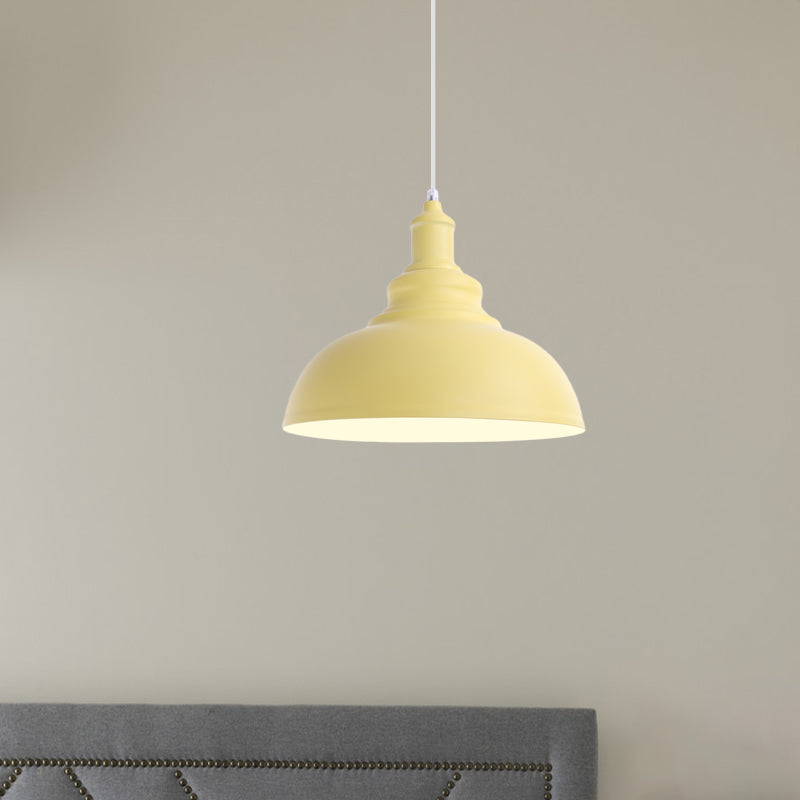 1 Glühbirnenschüssel Hanging Fixture Industrial Stylish Pink/Gelb Metall Anhängerlampe für Wohnzimmer