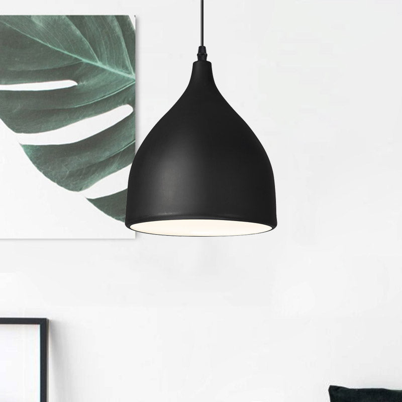 Zwart/witte afwerking koepelhanglamp modernistische stijl metalen 1 bol keuken hanglampje