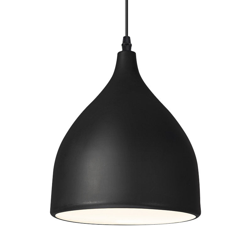 Zwart/witte afwerking koepelhanglamp modernistische stijl metalen 1 bol keuken hanglampje