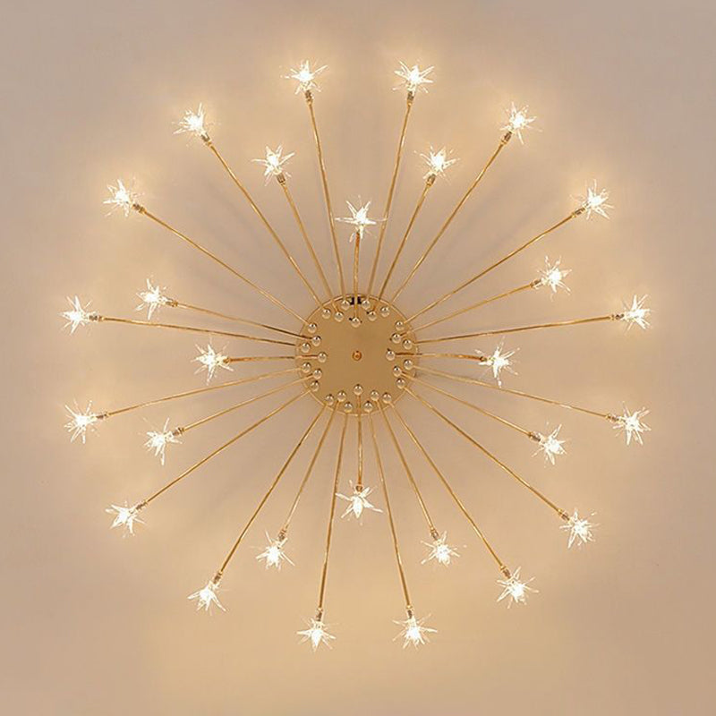Modern Simple Star Shape Ceiling Light with Glass Shade for Living Room