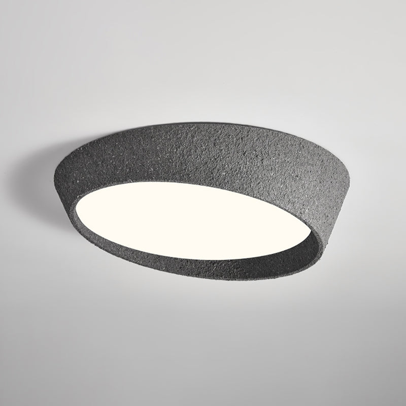 Distressed Finish Flush Mount Iron and Acrylic LED Industrial Ceiling Flush in Grey