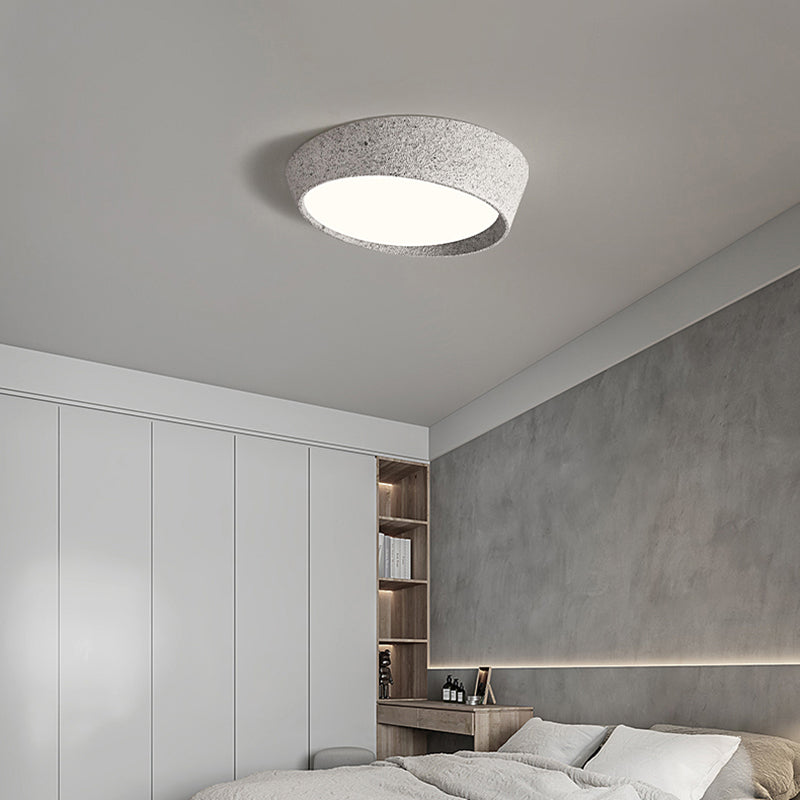 Distressed Finish Flush Mount Iron and Acrylic LED Industrial Ceiling Flush in Grey