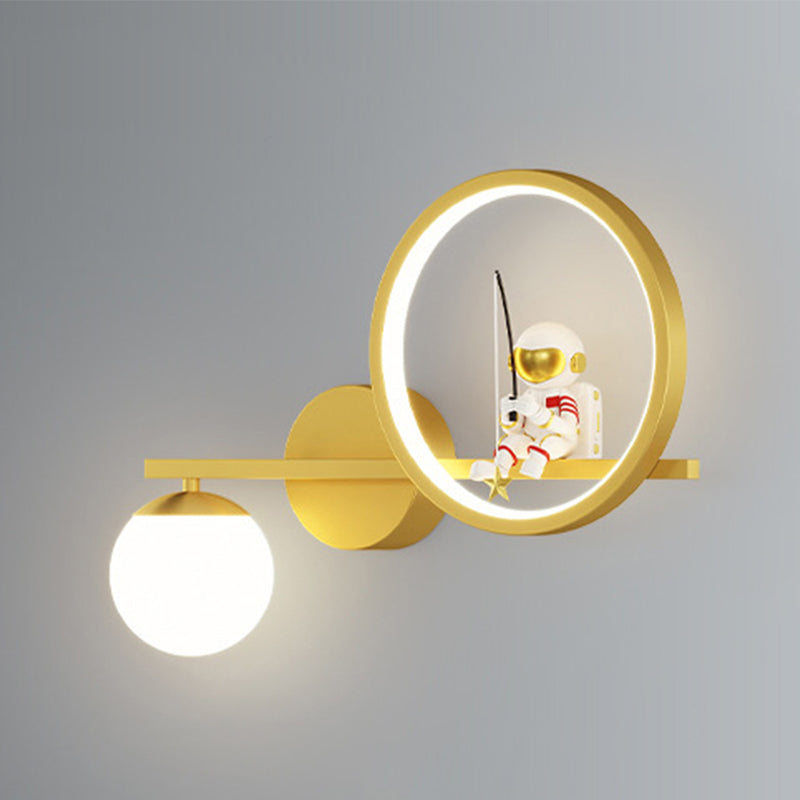 Contemporary Creative Wall Light Fixture Astronaut Wall Light Sconce for Kid's Bedroom