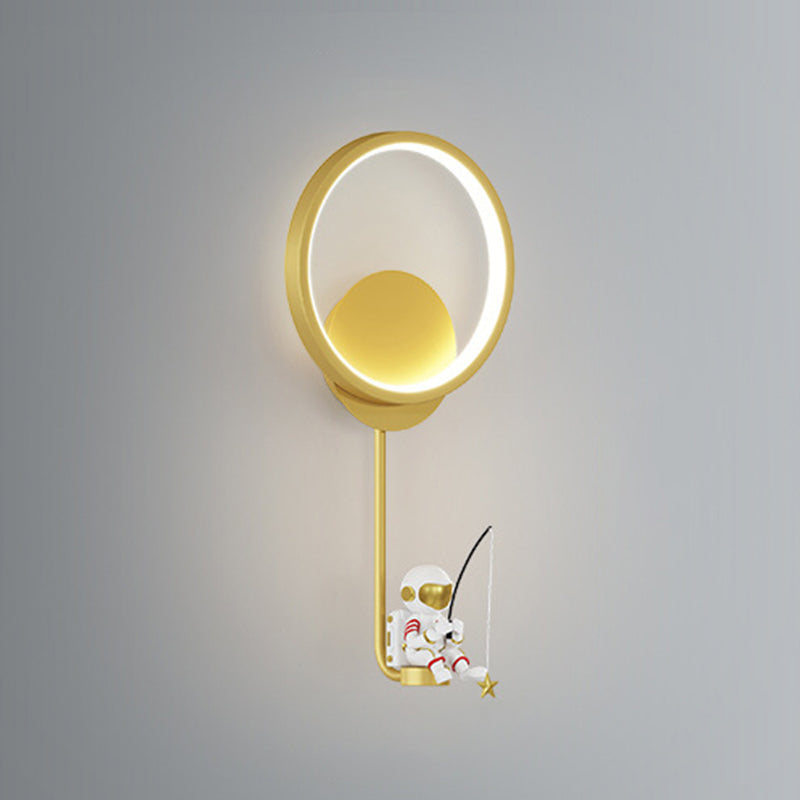 Contemporary Creative Wall Light Fixture Astronaut Wall Light Sconce for Kid's Bedroom