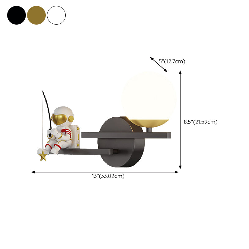 Contemporary Creative Wall Light Fixture Astronaut Wall Light Sconce for Kid's Bedroom