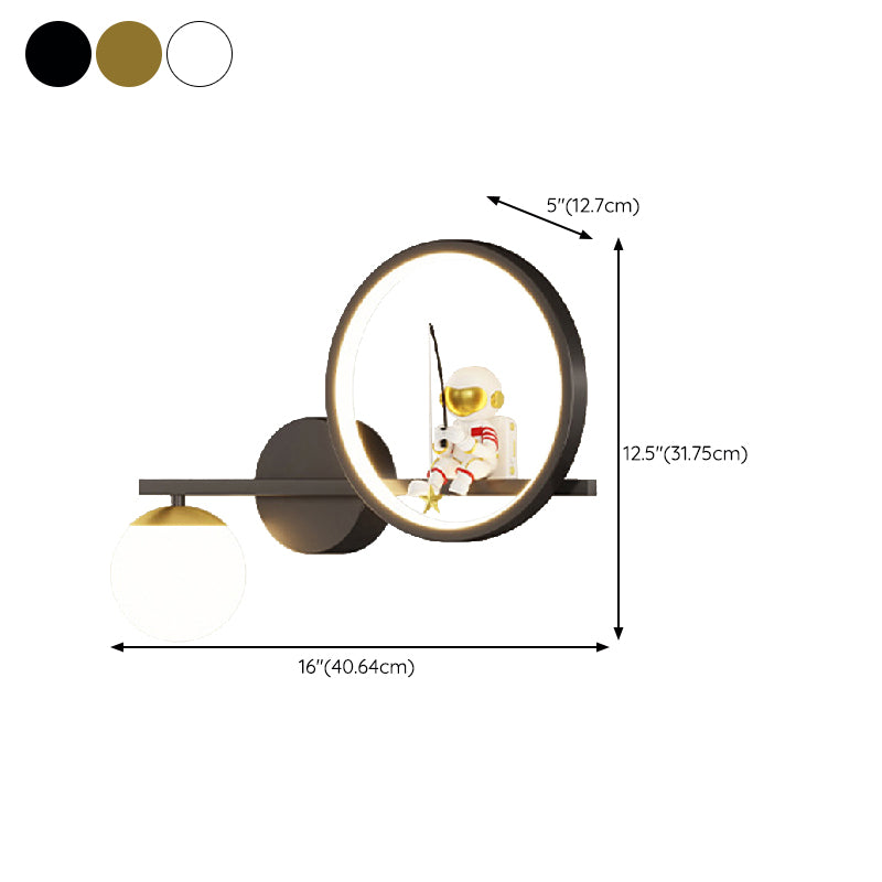 Contemporary Creative Wall Light Fixture Astronaut Wall Light Sconce for Kid's Bedroom