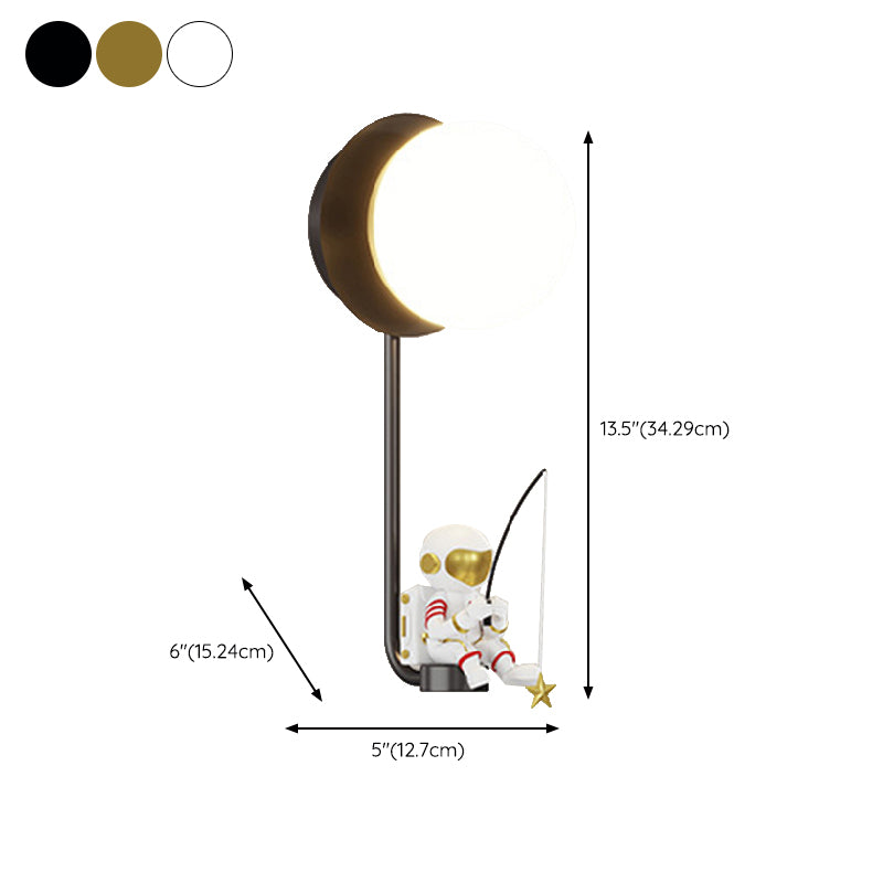 Contemporary Creative Wall Light Fixture Astronaut Wall Light Sconce for Kid's Bedroom