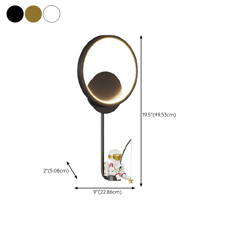 Contemporary Creative Wall Light Fixture Astronaut Wall Light Sconce for Kid's Bedroom