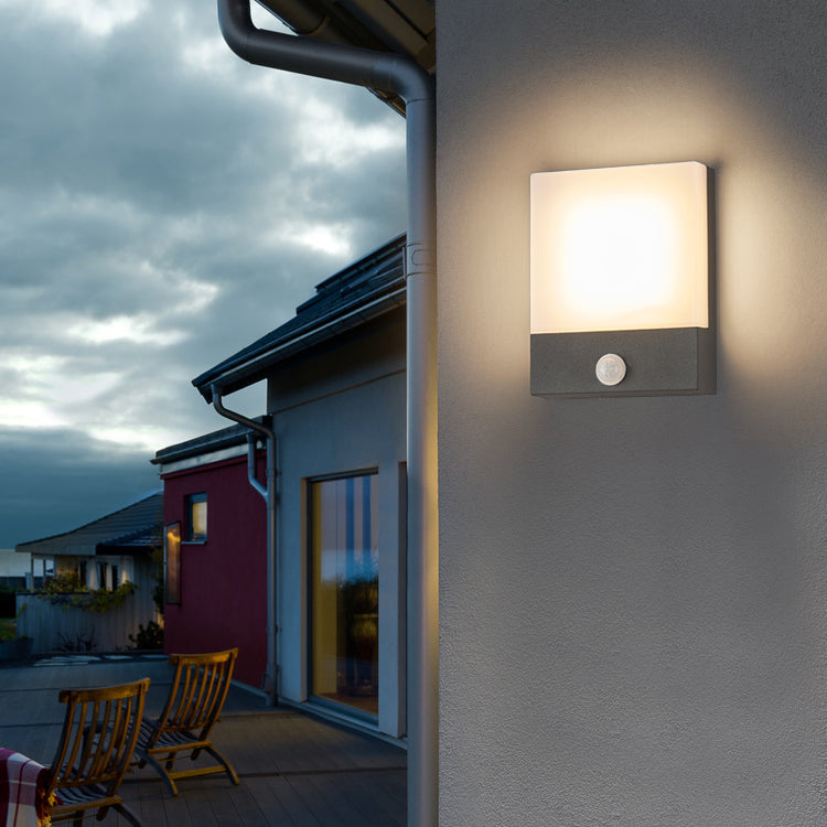 Black Modern Metal Wall Sconce Rectangle Shape Wall Light with Acrylic Shade for Courtyard