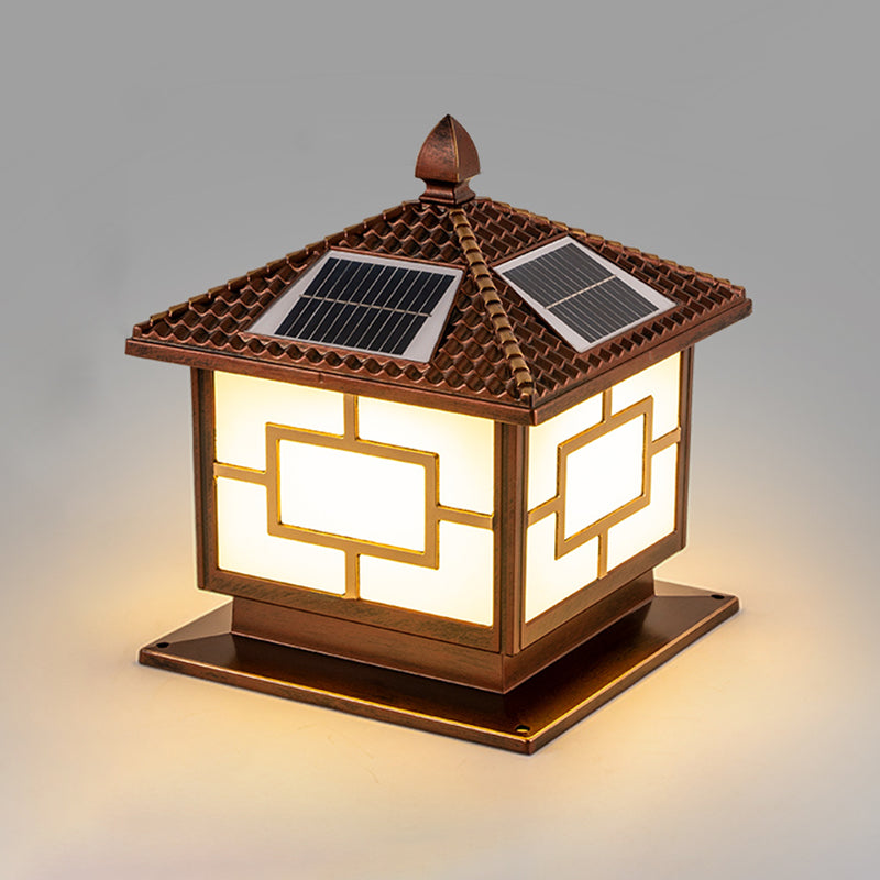 Modern LED Solar Lighting Fixture with Acrylic Shade for Backyard