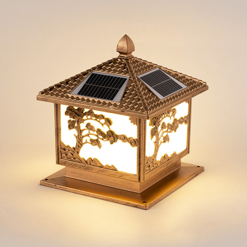 Minimalist LED Solar Lighting Fixture with Acrylic Shade for Backyard