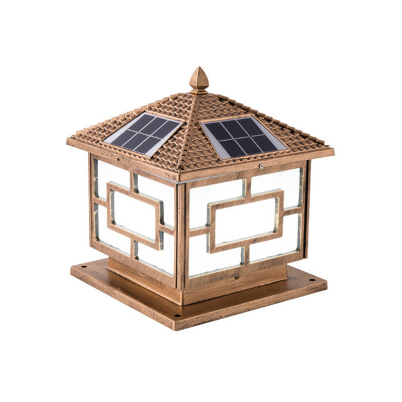 Contemporary Square Shape Pillar Light with Metal for Courtyard