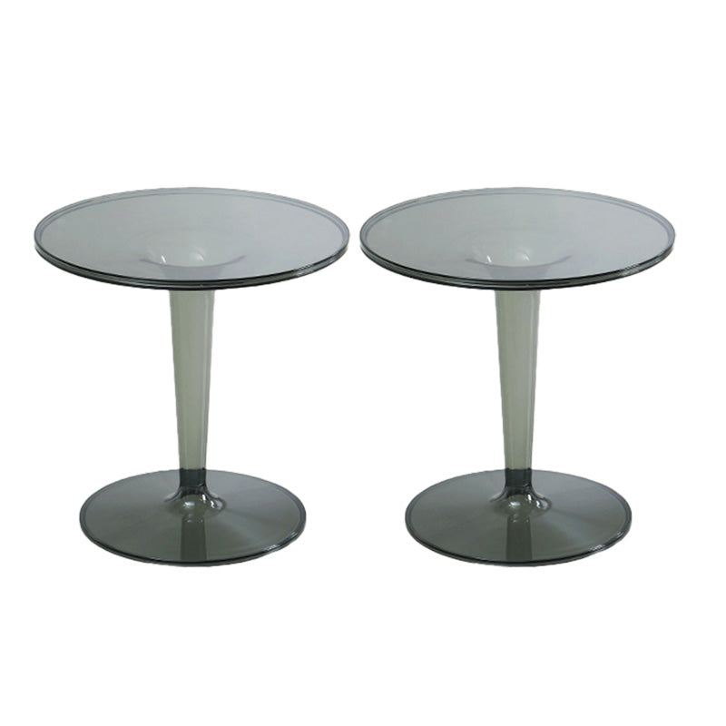 Contemporary Round Side End Table Plastic Pedestal Sofa Side Table