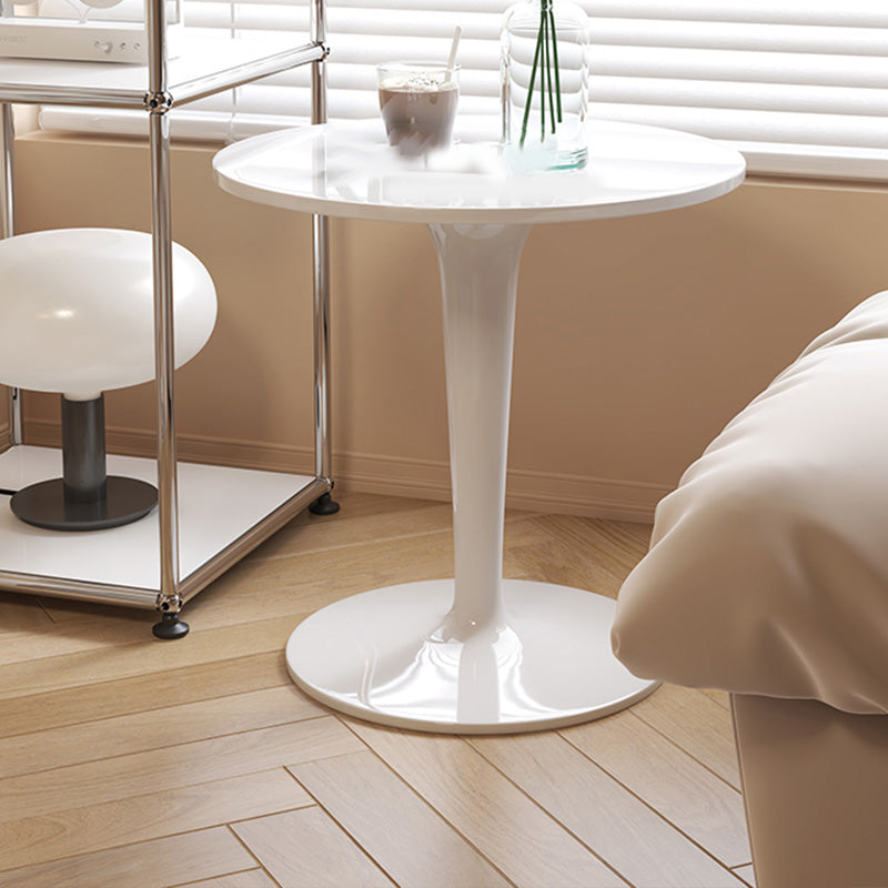 Contemporary Round Side End Table Plastic Pedestal Sofa Side Table