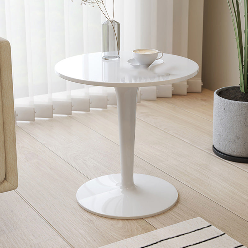 Contemporary Round Side End Table Plastic Pedestal Sofa Side Table